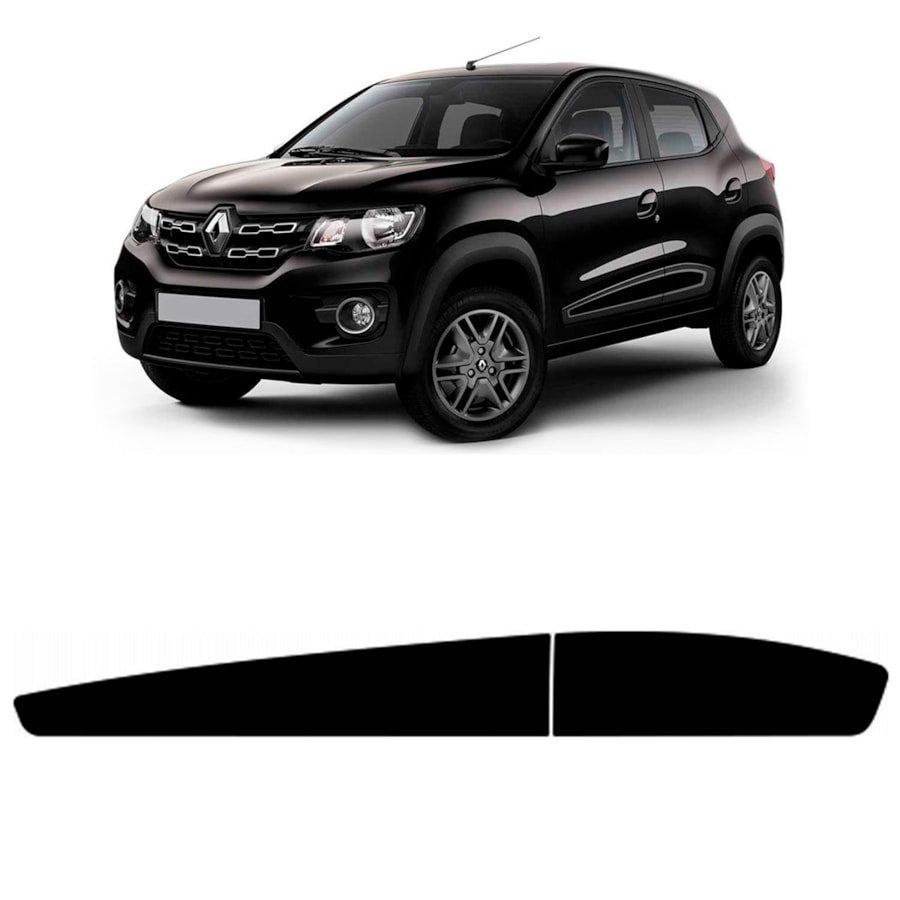 Kit Faixa Lateral Kwid 2018 A 2019 Preto Fosco São Paulo Auto Peças