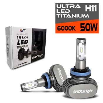 Kit Lampada Ultra Led 6000k Titanium Shocklight H11 10000 Lumens