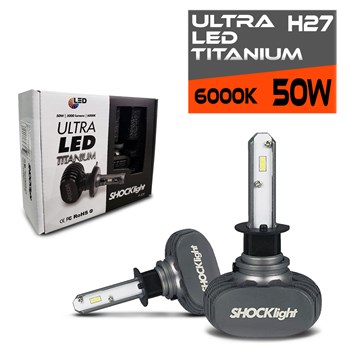 Kit Lampada Ultra Led 6000k Titanium Shocklight H27 10000 Lumens