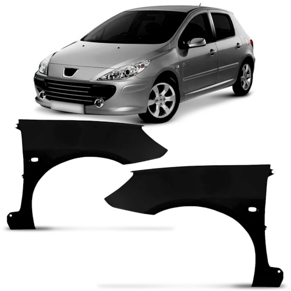 PARALAMA PEUGEOT 307 2007 A 2012 PLASTICO LD - São Paulo Auto Peças