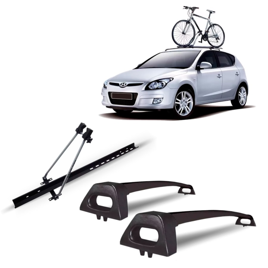 Rack Teto Hyundai I30 2009 2010 2011 2012 Preto + Suporte Bike São
